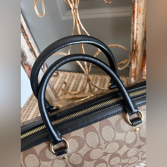 Coach Signature Rowan Satchel Khaki Green Crossbody Bag Gold Hardware - Picture 5 of 8